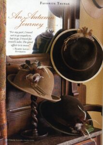 Polly Singer hats in Victoria Magazine