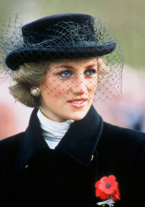 Princess Diana in black riding hat