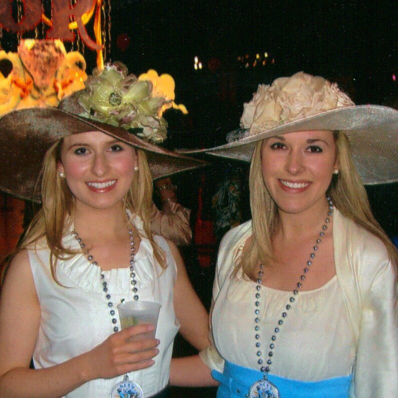 Amy and Emily Emily and Amy at Mardi Gras