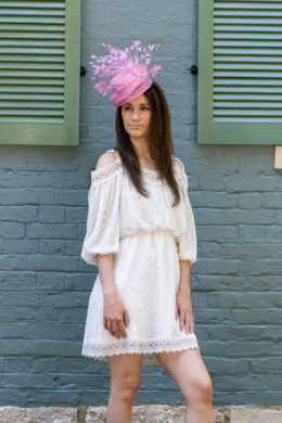 Serena Pink Fascinator with Feathers