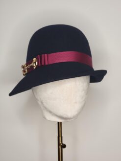 Daphne Navy cloche with gold snaffle bit downton abbey