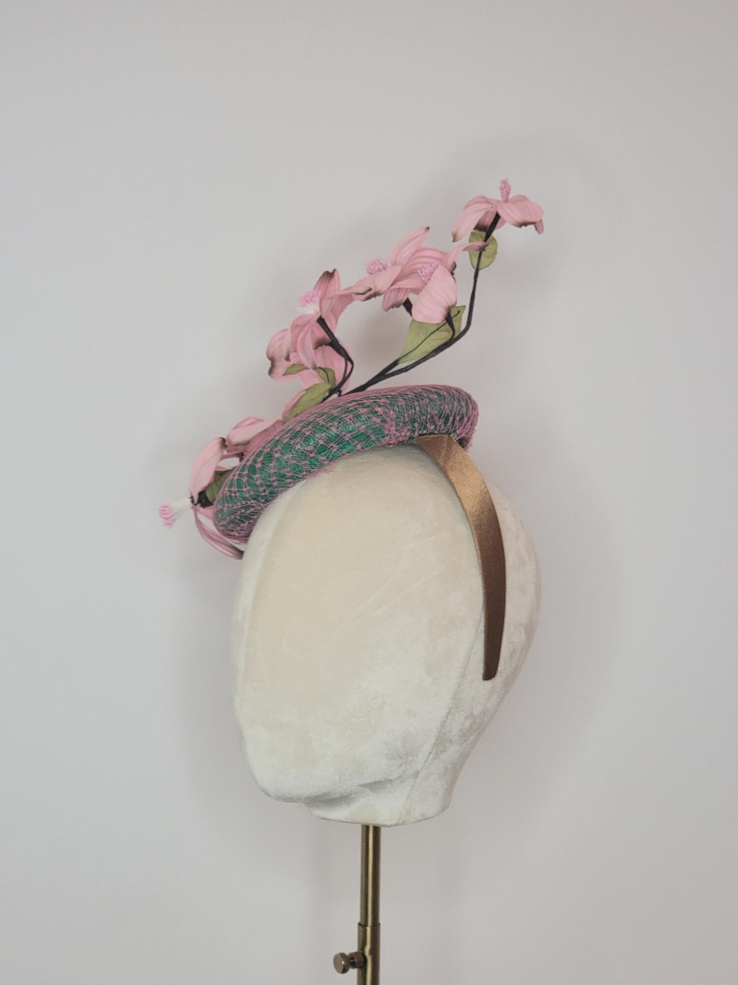 Whirlaway Pink Dogwood Fascinator - Image 2