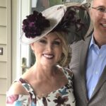 Kimberly looking stunning in her Polly Singer saucer hat