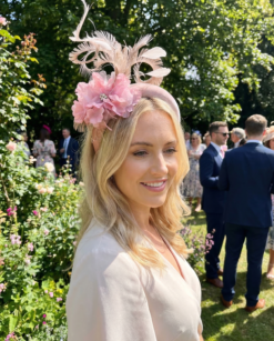 Selma Pink Feather Headband