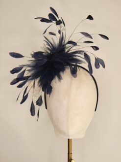 Mimi Navy Feather Fascinator