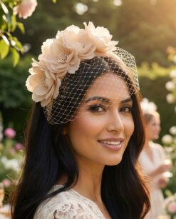 Elizabeth Pink Veiling Headband