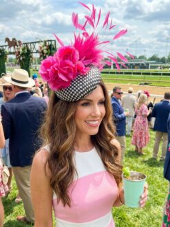 Tasha Checkerboard Hot Pink Fascinator
