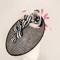 Vintage Black and White Saucer Derby Hat Audrey Black and White Kentucky Derby Saucer Hat - Polly Singer main image 3
