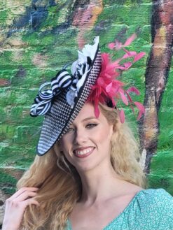 Audrey Black and White Saucer Hat
