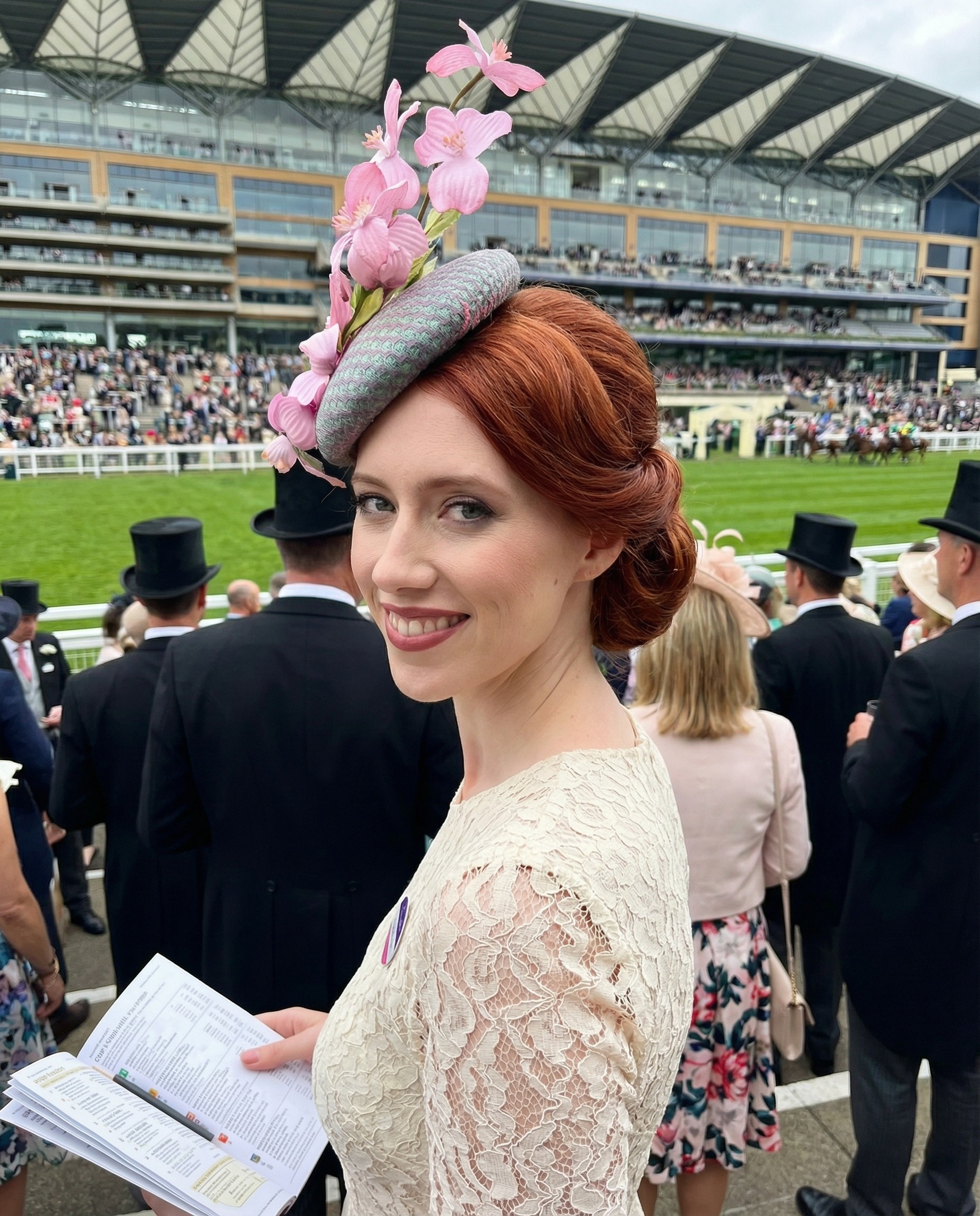 Whirlaway Pink Dogwood Fascinator - Image 3