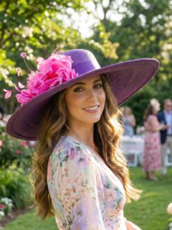 Margie Purple Ascot Hat