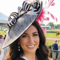 Audrey Black and White Kentucky Derby Saucer Hat - Polly Singer
