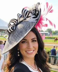Audrey Black and White Kentucky Derby Saucer Hat