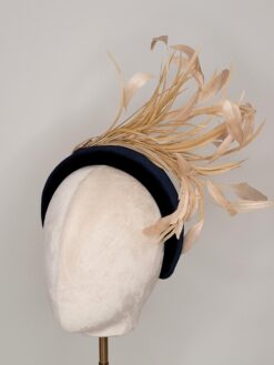 Princess Irina Gold Feather Fascinator