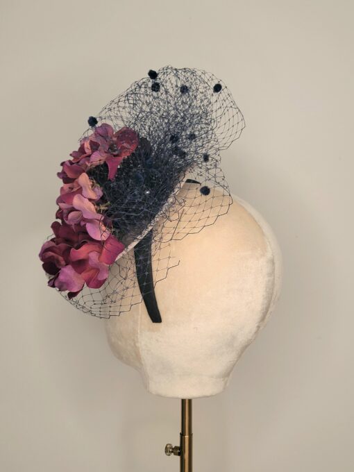 Violet, Burgundy hydrangea percher. Downton Abbey