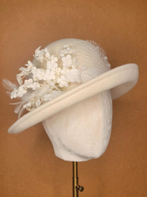 Lavinia Winter White Downton Inspired Cloche