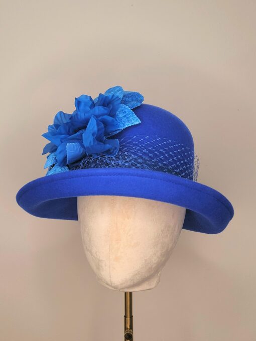 Anna, royal blue profile cloche