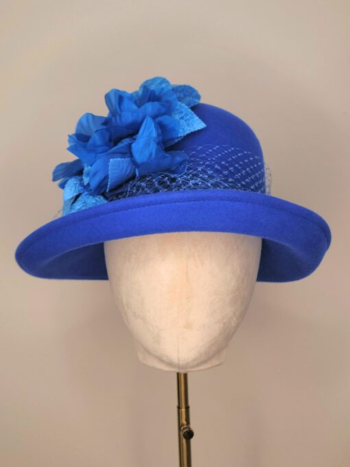 Anna, royal blue profile cloche