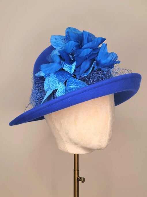 Anna, royal blue profile cloche