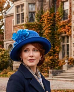 Anna Royal Blue Wool Cloche