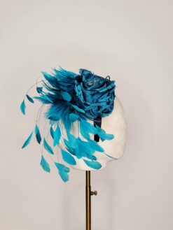 Laura's Teal Feather Fascinator