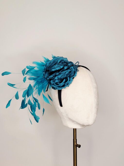 Laura's Teal Feather Fascinator