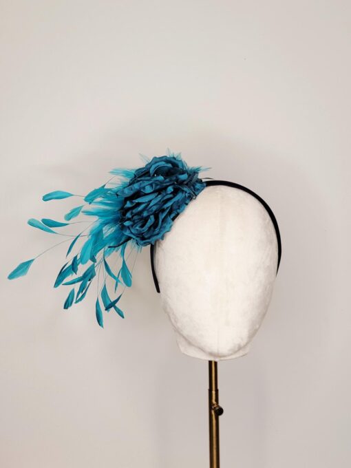 Laura's Teal Feather Fascinator