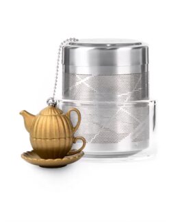 Gold Tea for One Teapot Infuser for loose leaf teas