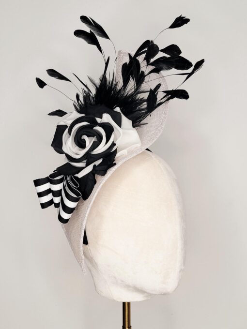 Eliza Black and White Fascinator