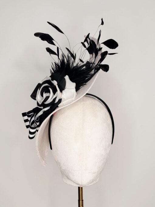 Eliza Black and White Fascinator