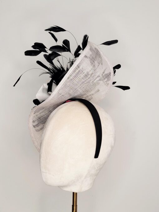 Eliza Black and White Fascinator