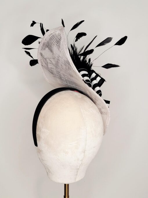 Eliza Black and White Fascinator