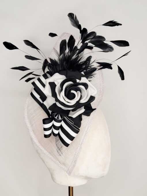Eliza Black and White Fascinator