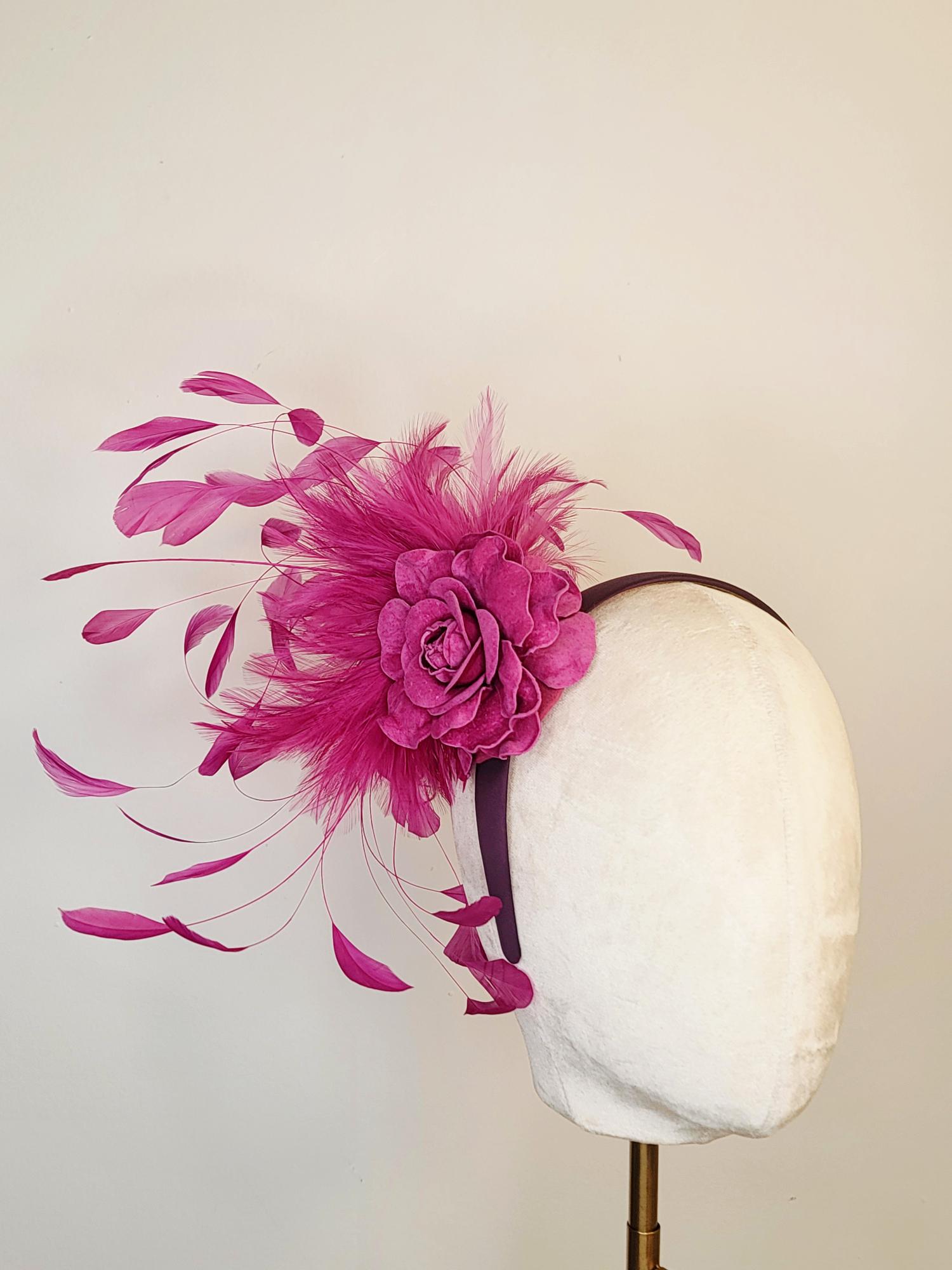The English Rose Feather Fascinator - Image 5