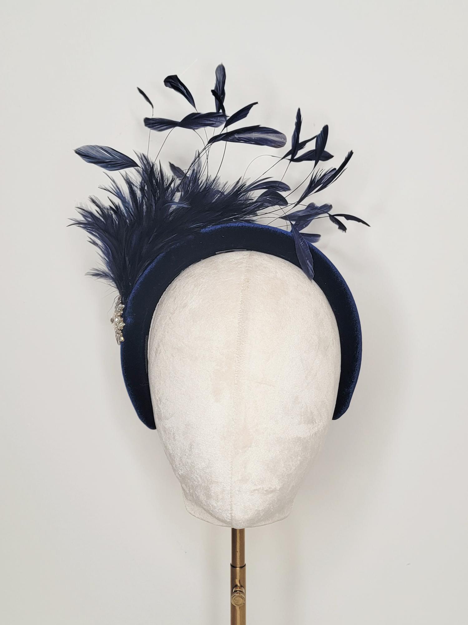 Calliope Navy Feather Fascinator