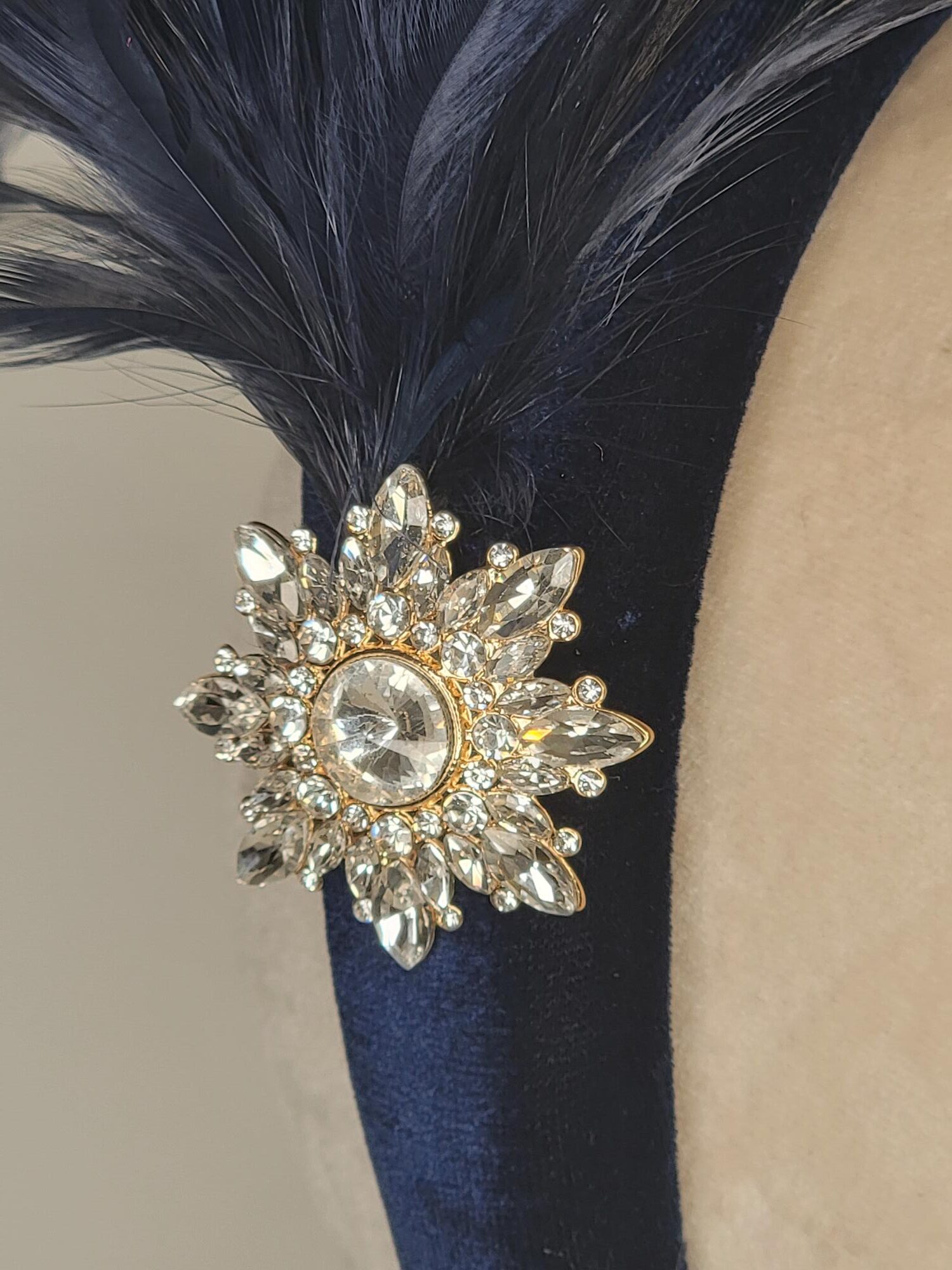 Calliope Navy Feather Fascinator