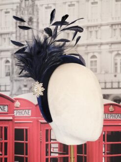 Calliope Navy Feather Fascinator