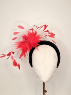 Amara Red Feather Fascinator
