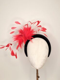 Amara Red Feather Fascinator