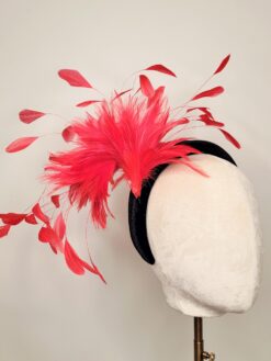Amara Red Feather Fascinator