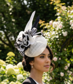 Cornelia Black and White Fascinator