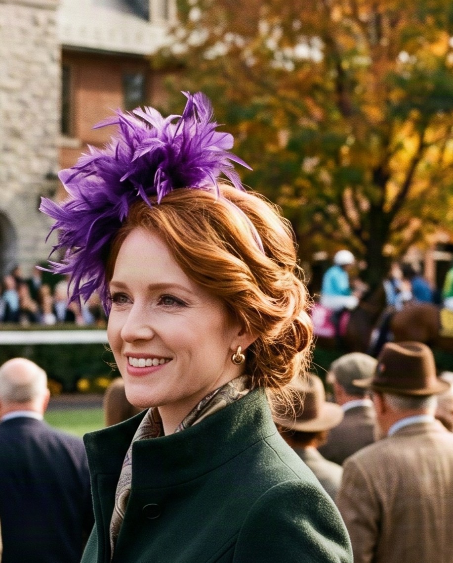 Maggie Purple Feather Fascinator