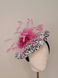 Georgina Black and White Saucer Hat