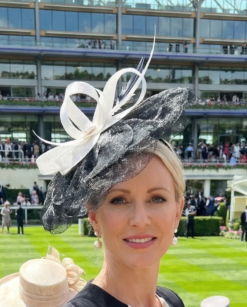 Arabella Black and White Ascot Hat