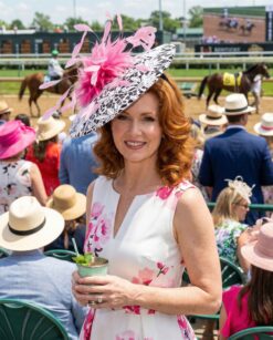 Georgina Black and White Saucer Hat