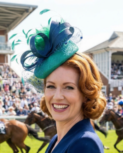 Olivia green and blue Ascot percher