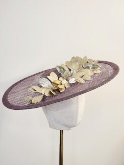 Lilac Gold Leaf Royal Ascot Hat