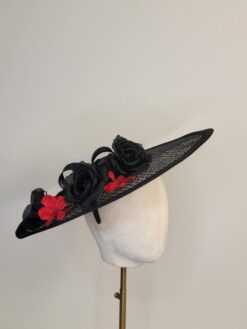 Jenna Crimson and Black Boater Hat
