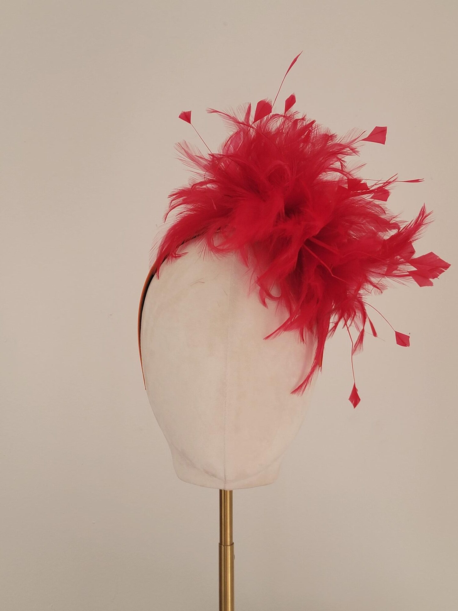 Lizzie Red Feather Fascinator