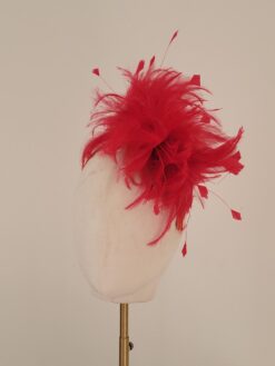 Lizzie Red Feather Fascinator